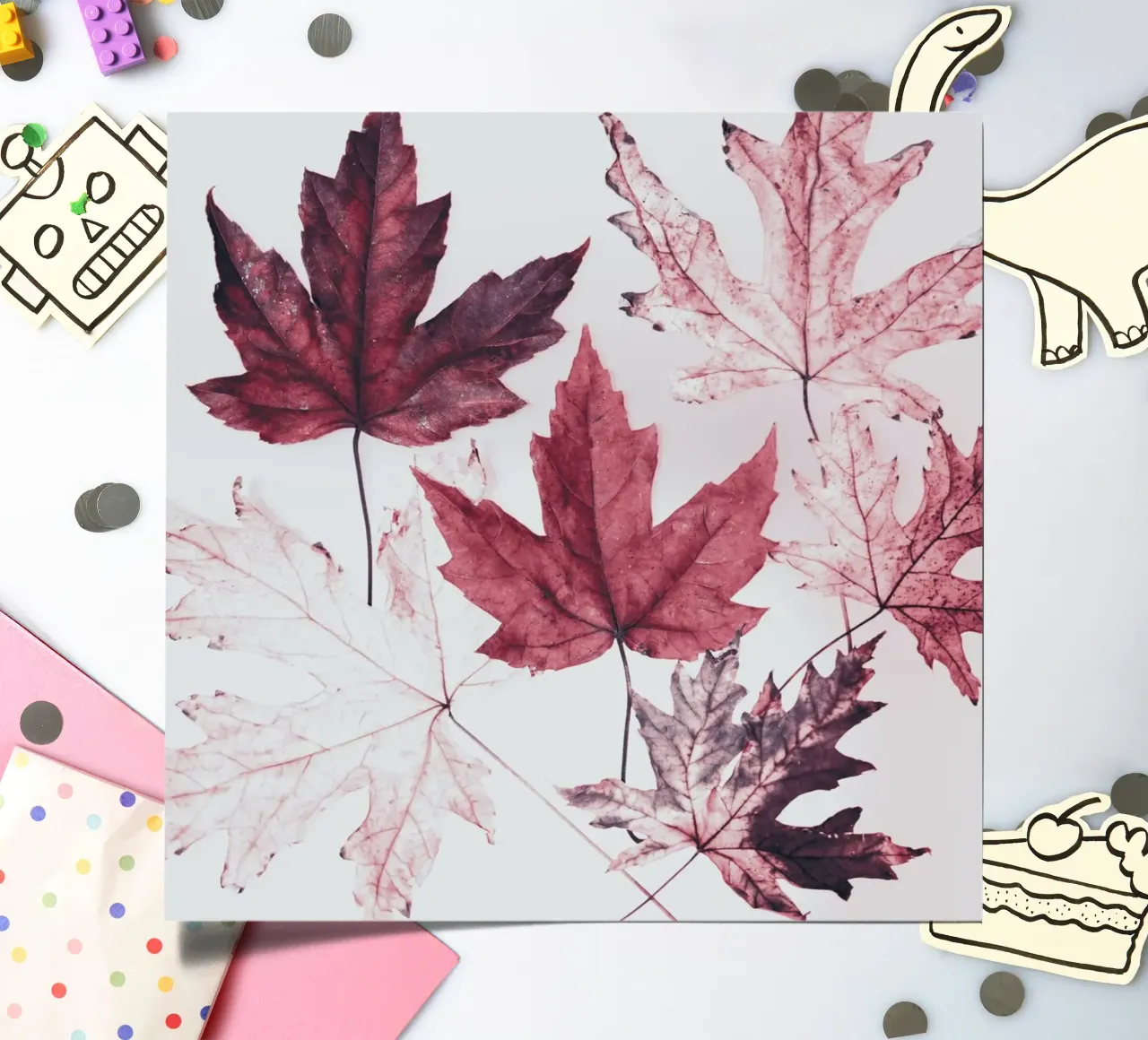 Leaves red maple sticker sheet by Teresa André