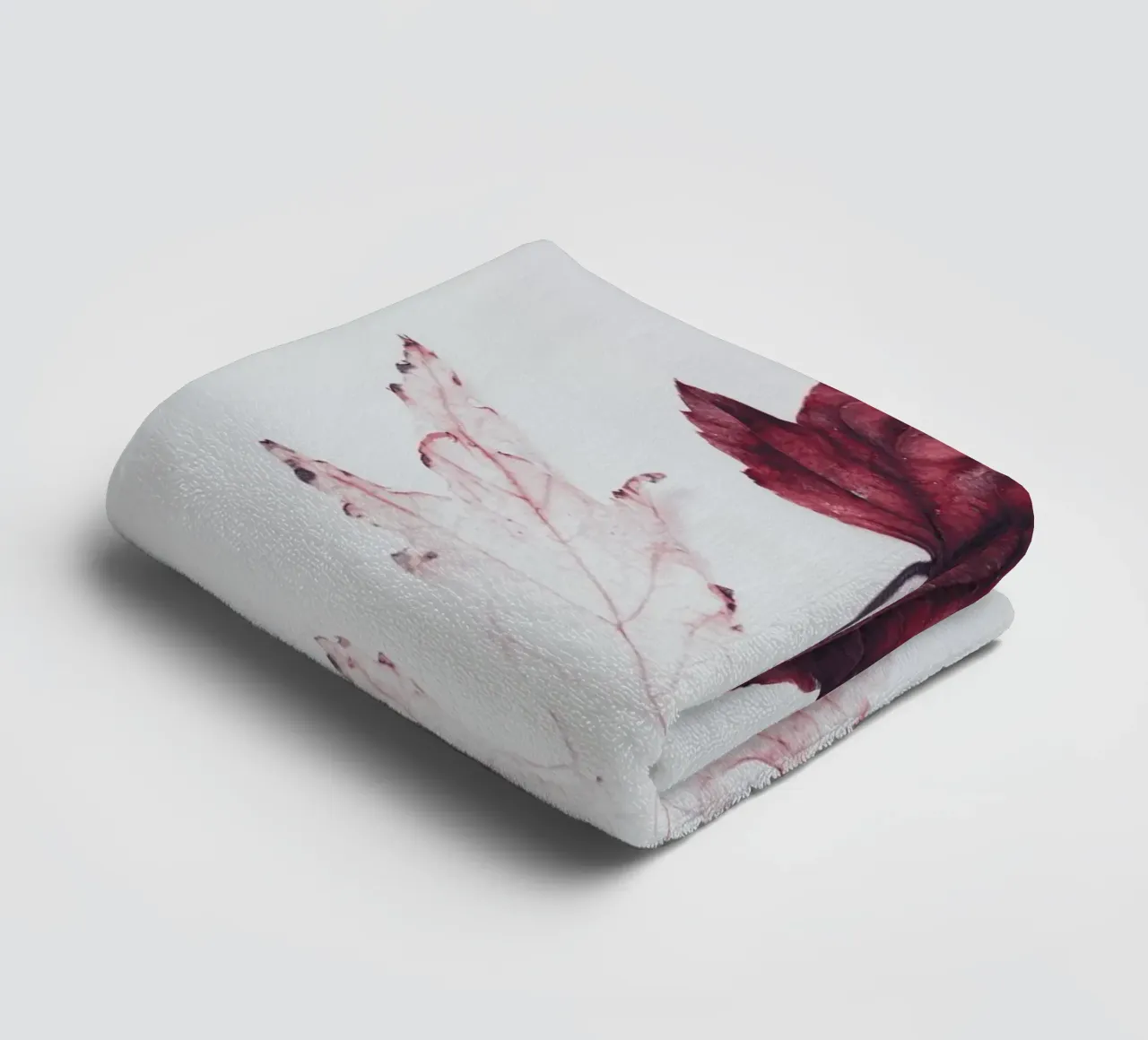Leaves red maple towel by Teresa André