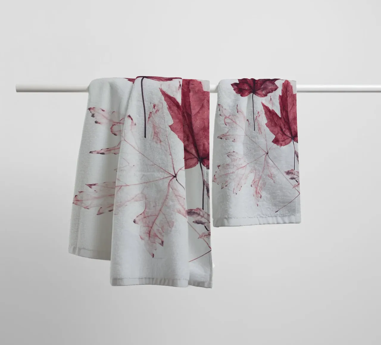 Leaves red maple towel by Teresa André
