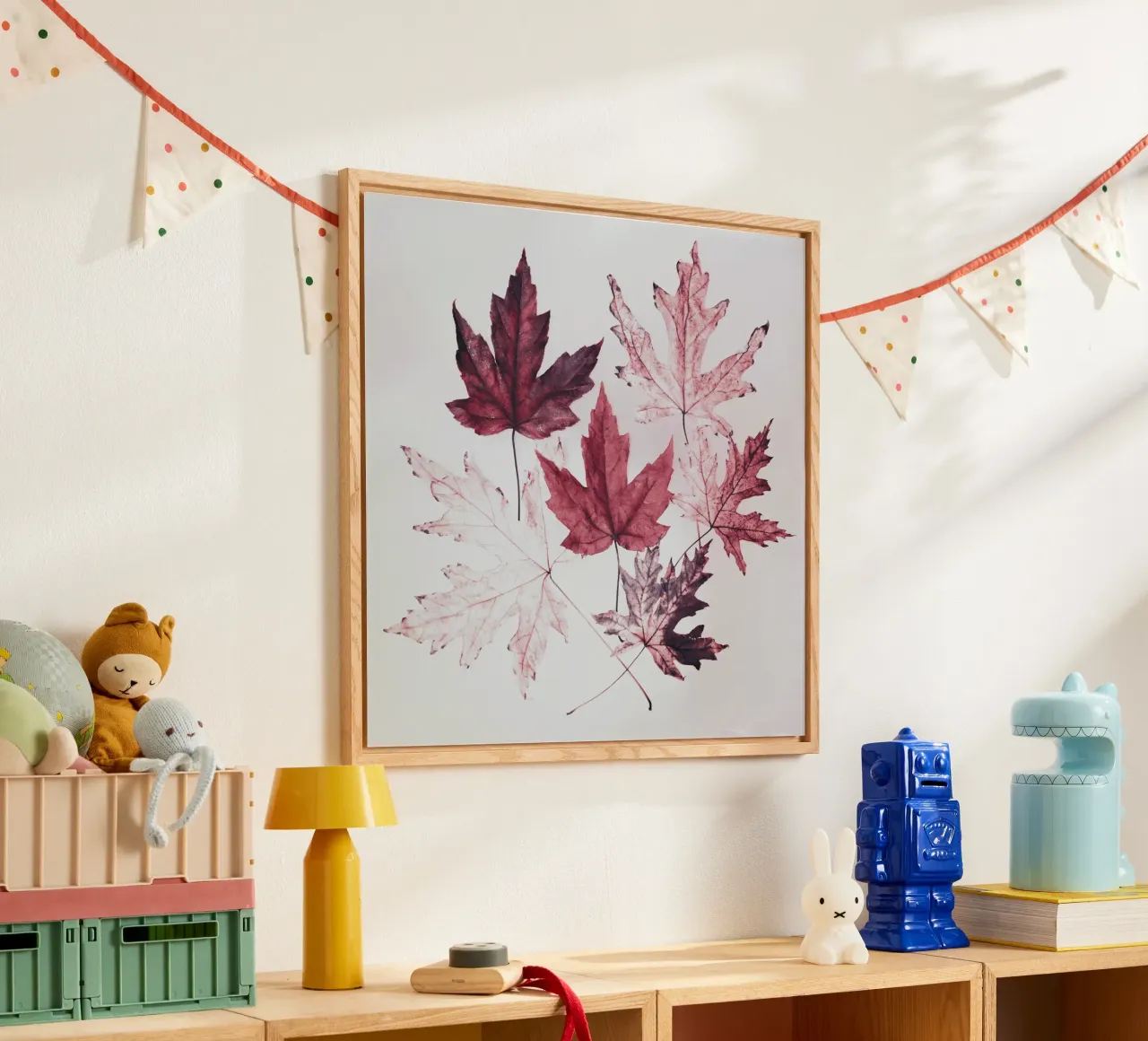Leaves red maple acrylic glass by Teresa André