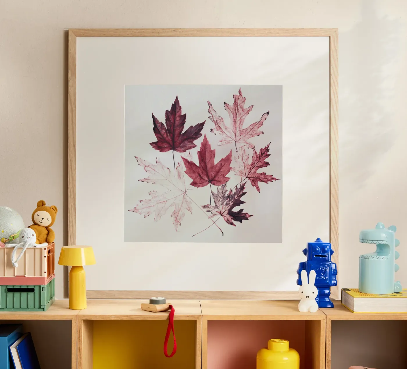 Leaves red maple poster by Teresa André
