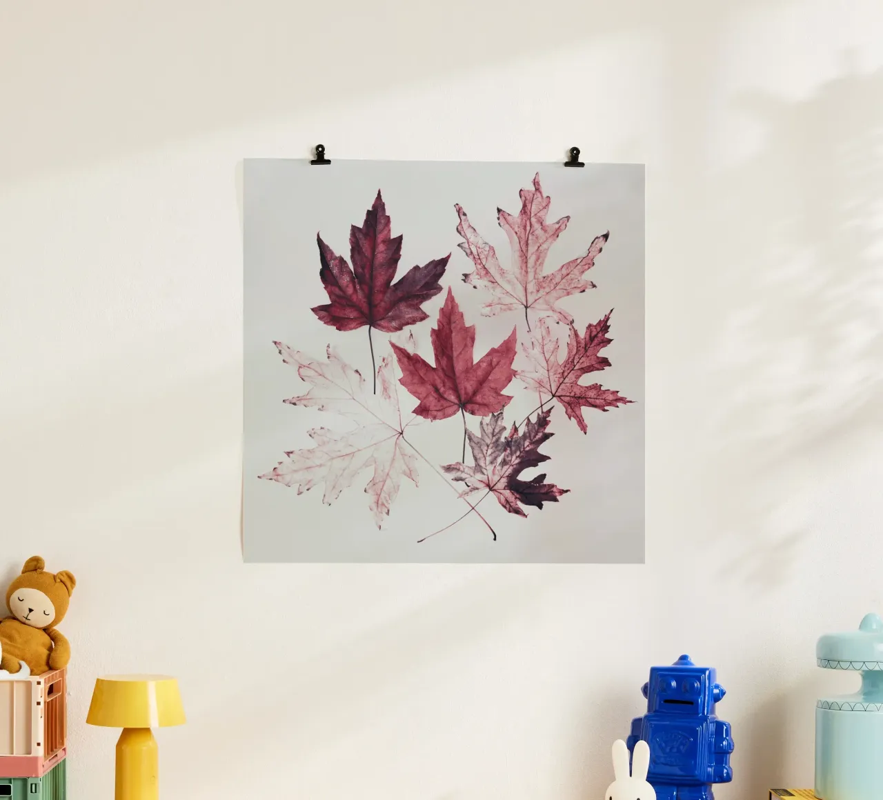 Leaves red maple poster by Teresa André