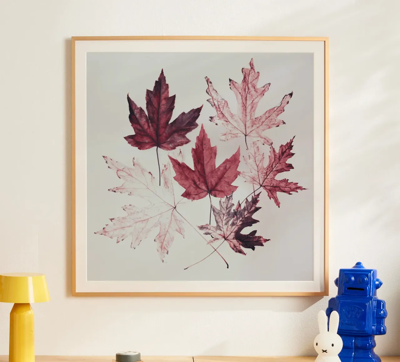 Leaves red maple poster by Teresa André