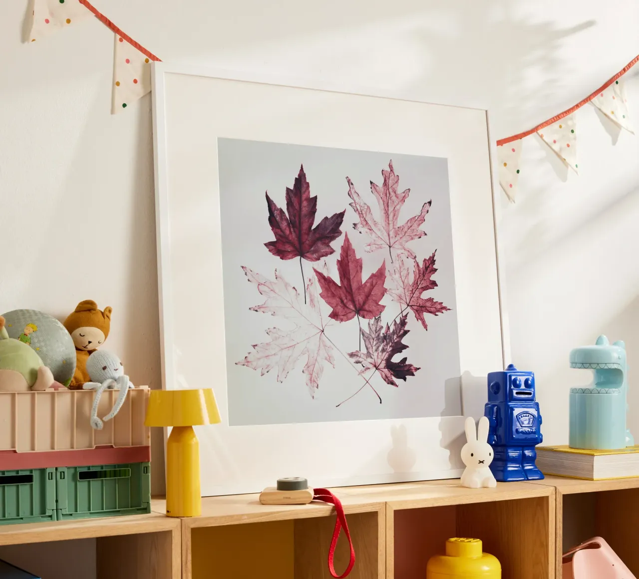 Leaves red maple poster by Teresa André