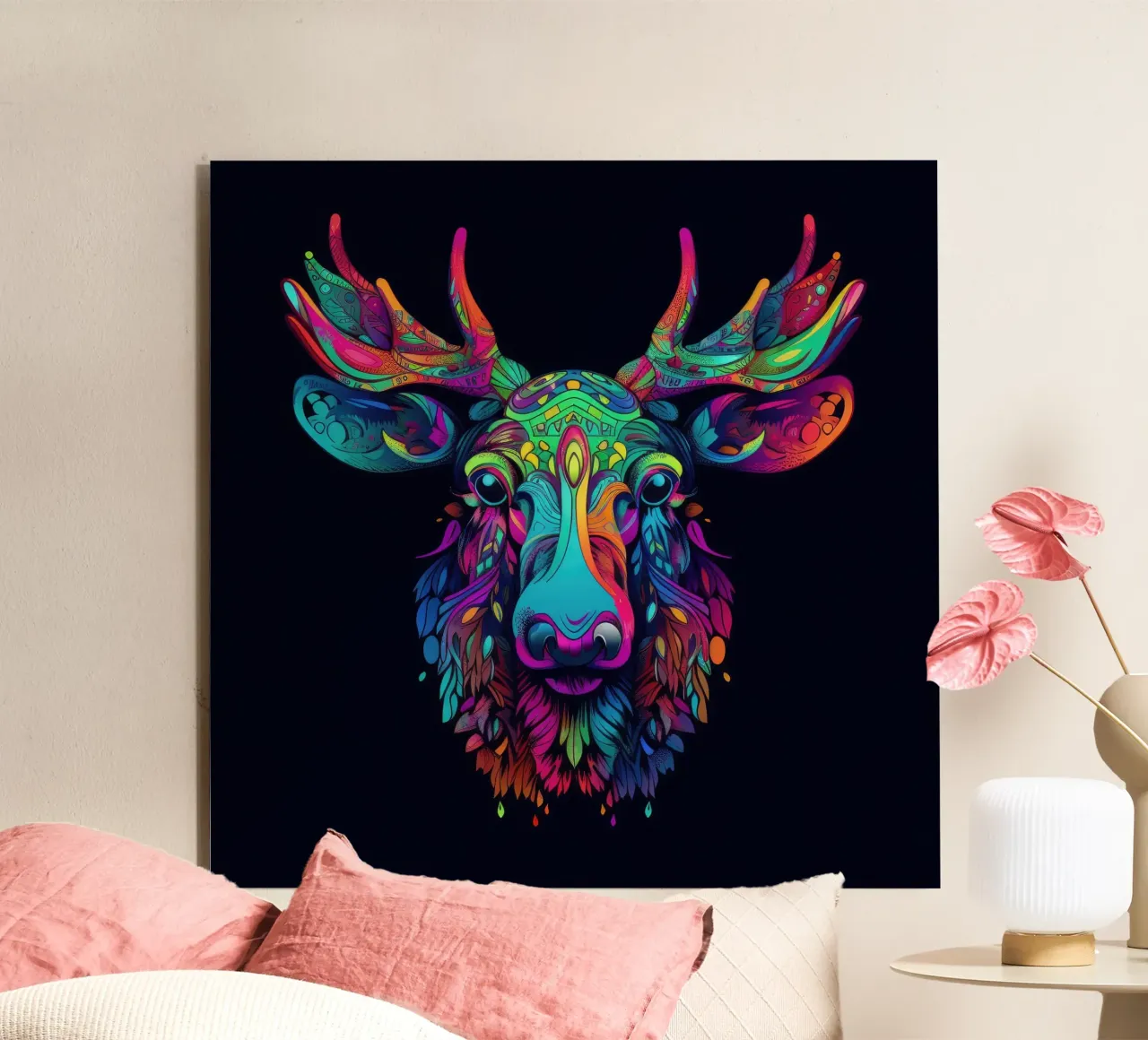 Alce Tatoo alluminio dibond da Animal Portraits