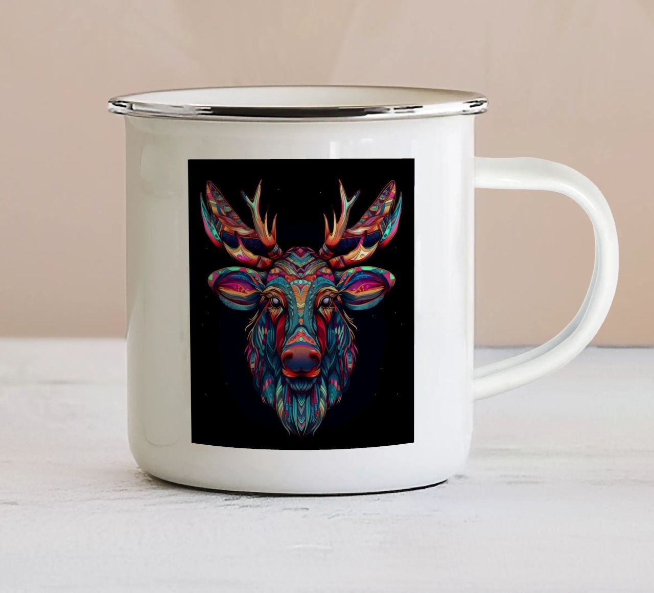 Alce Tatoo tazza in smalto da Animal Portraits
