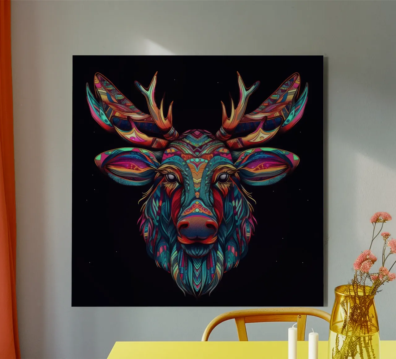 Alce Tatoo alluminio dibond da Animal Portraits