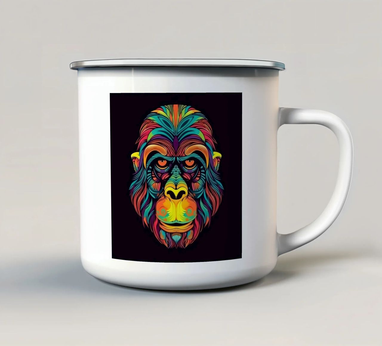 Orangutan Tatoo tazza in smalto da Animal Portraits
