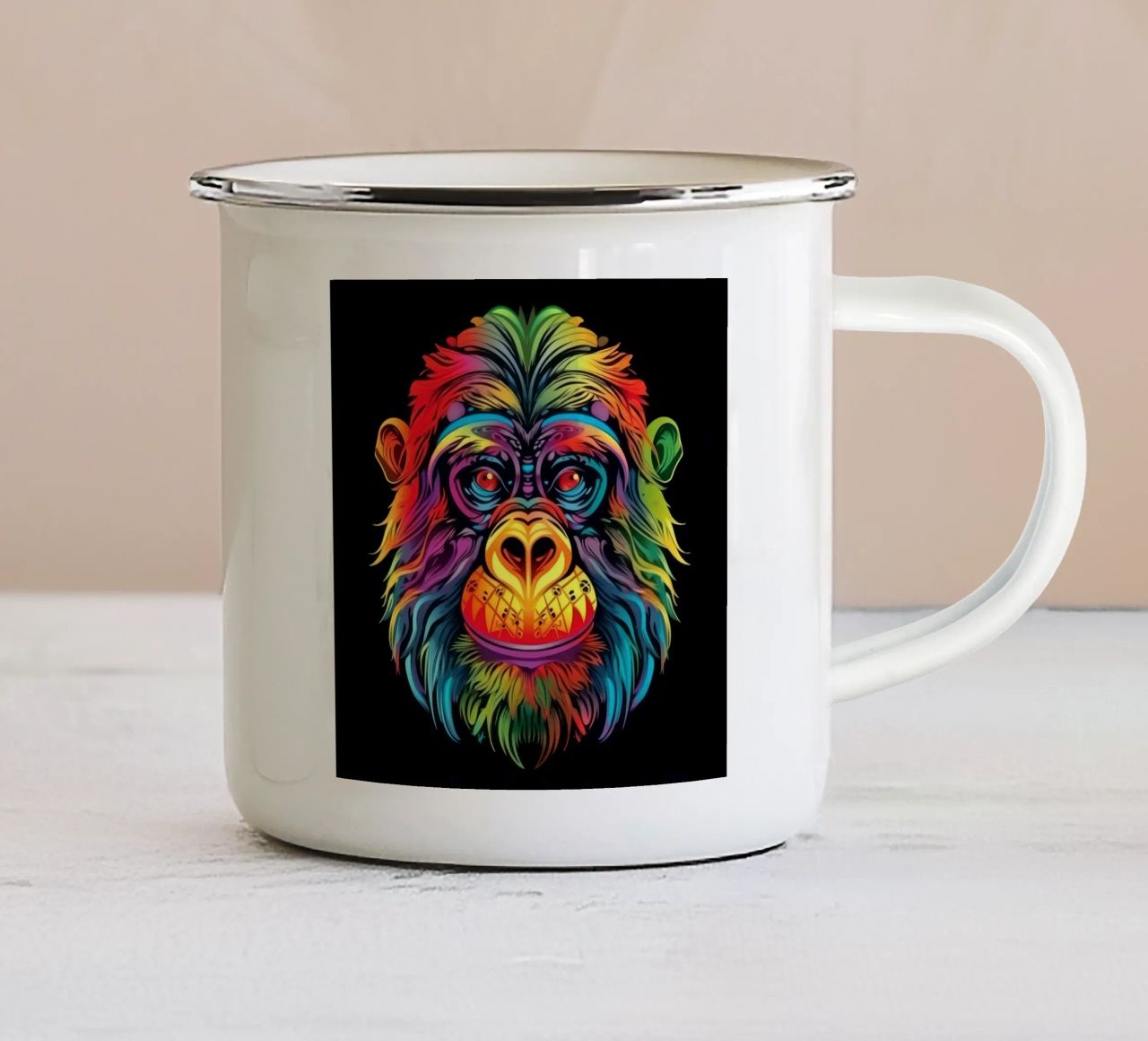 Orangutan Tatoo tazza in smalto da Animal Portraits