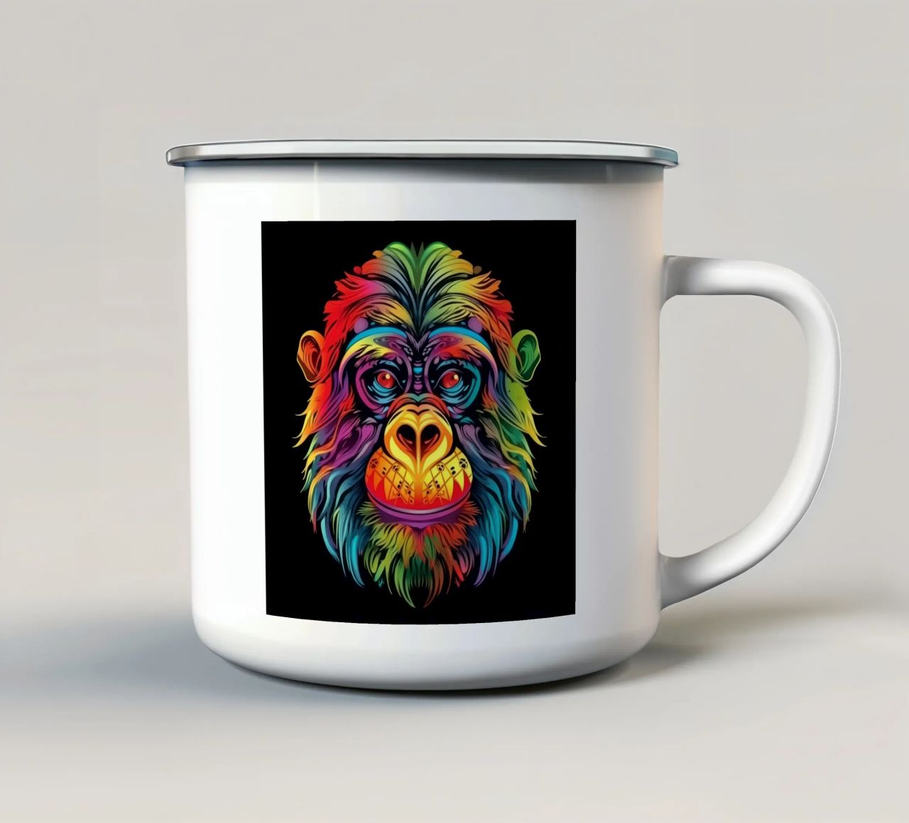 Orangutan Tatoo tazza in smalto da Animal Portraits