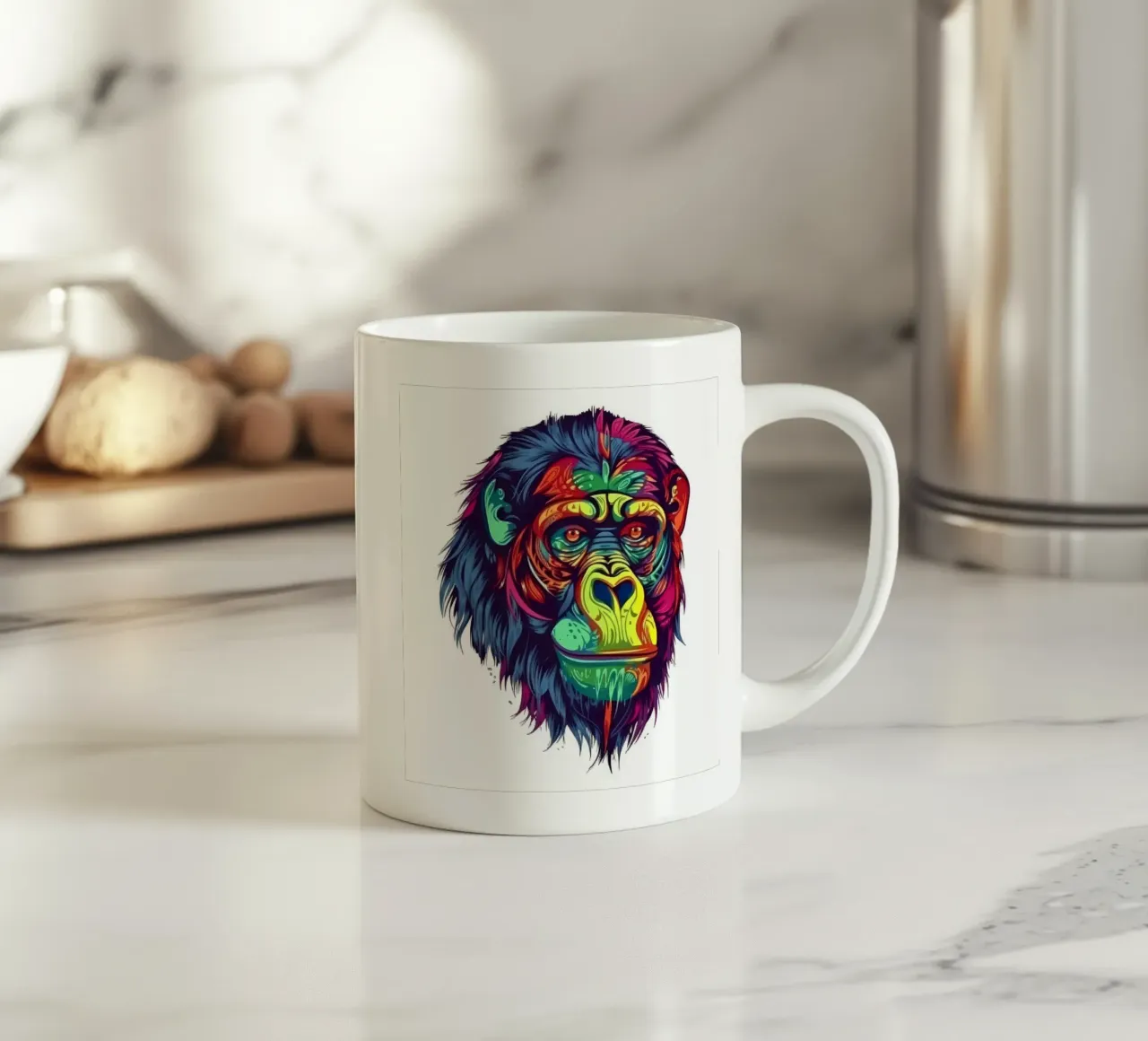 Tatoo-Orang-Utan Keramik Tasse von Animal Portraits