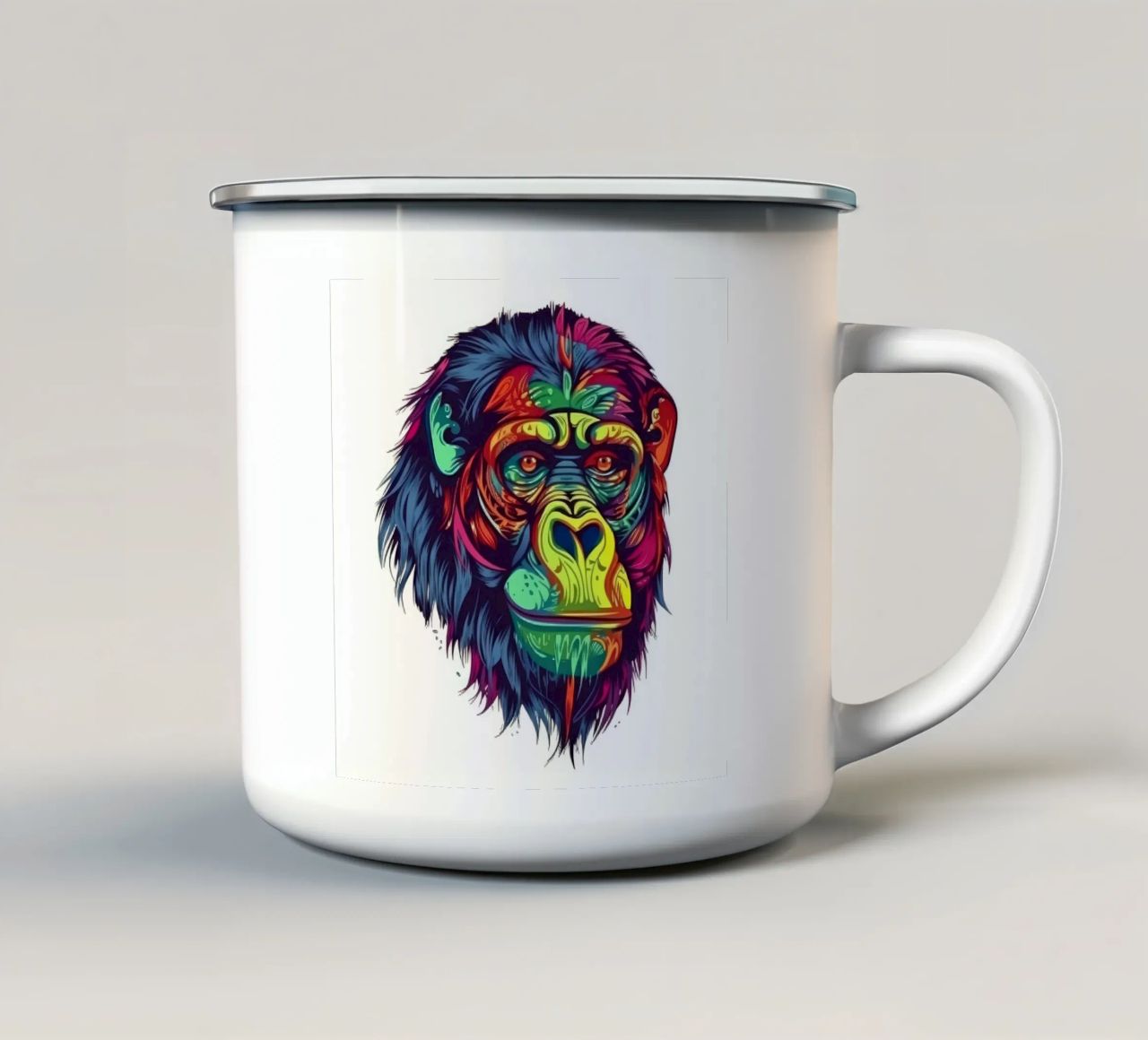 Orangutan Tatoo tazza in smalto da Animal Portraits