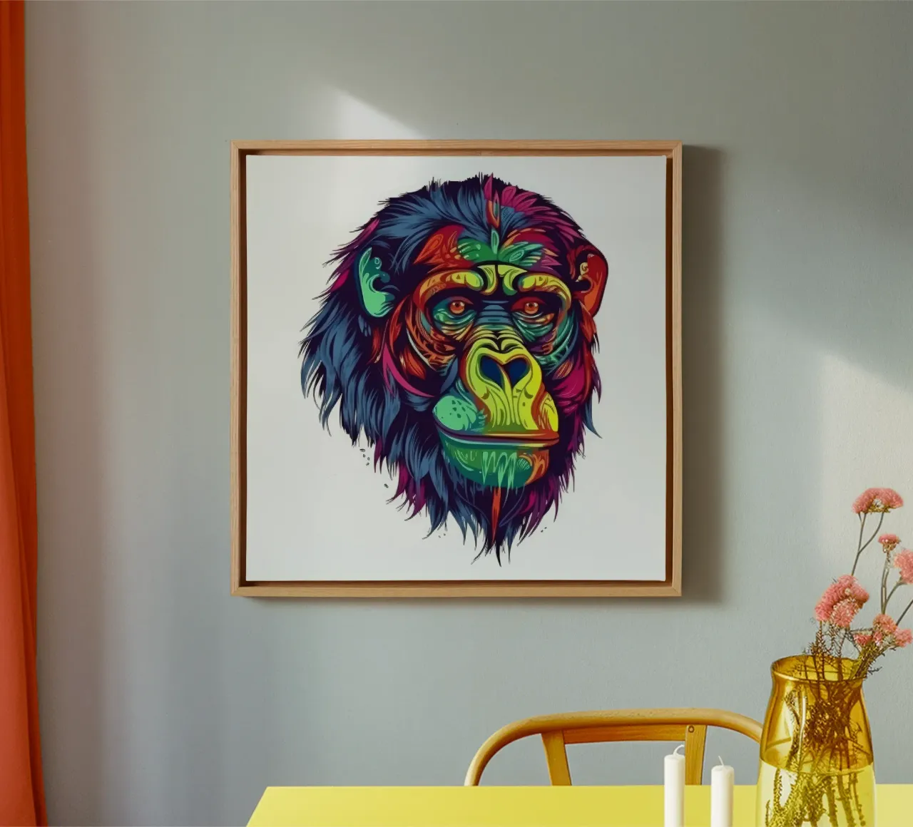 Orangutan Tatoo tela con Cornice a cassetta da Animal Portraits