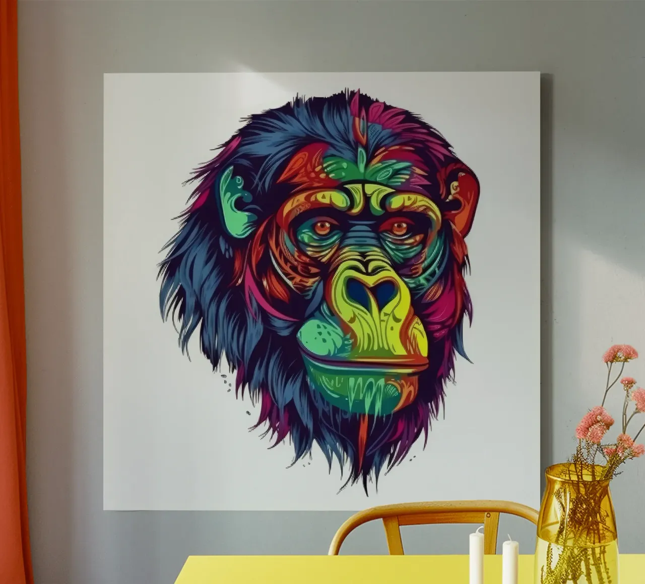 Orangutan Tatoo tela con Cornice a cassetta da Animal Portraits