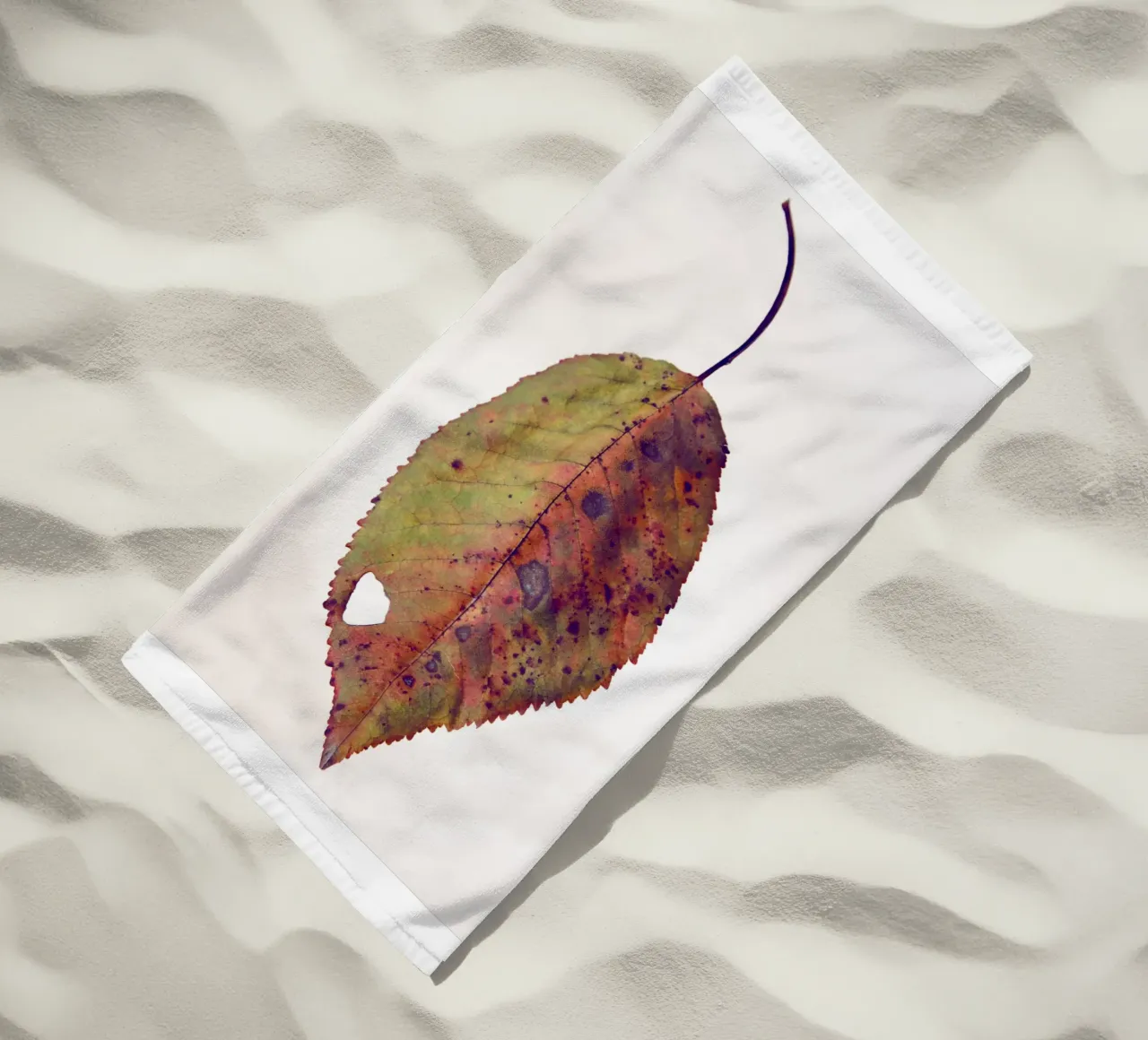 Cherry leaf beach towel by Teresa André