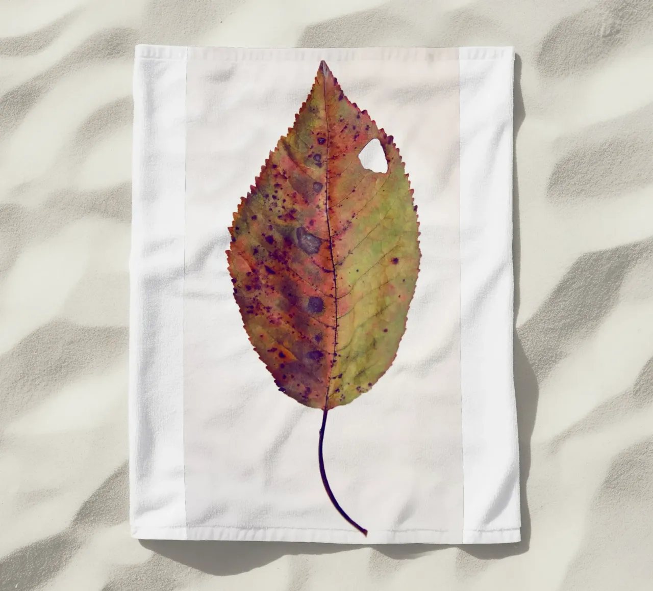 Cherry leaf beach towel by Teresa André