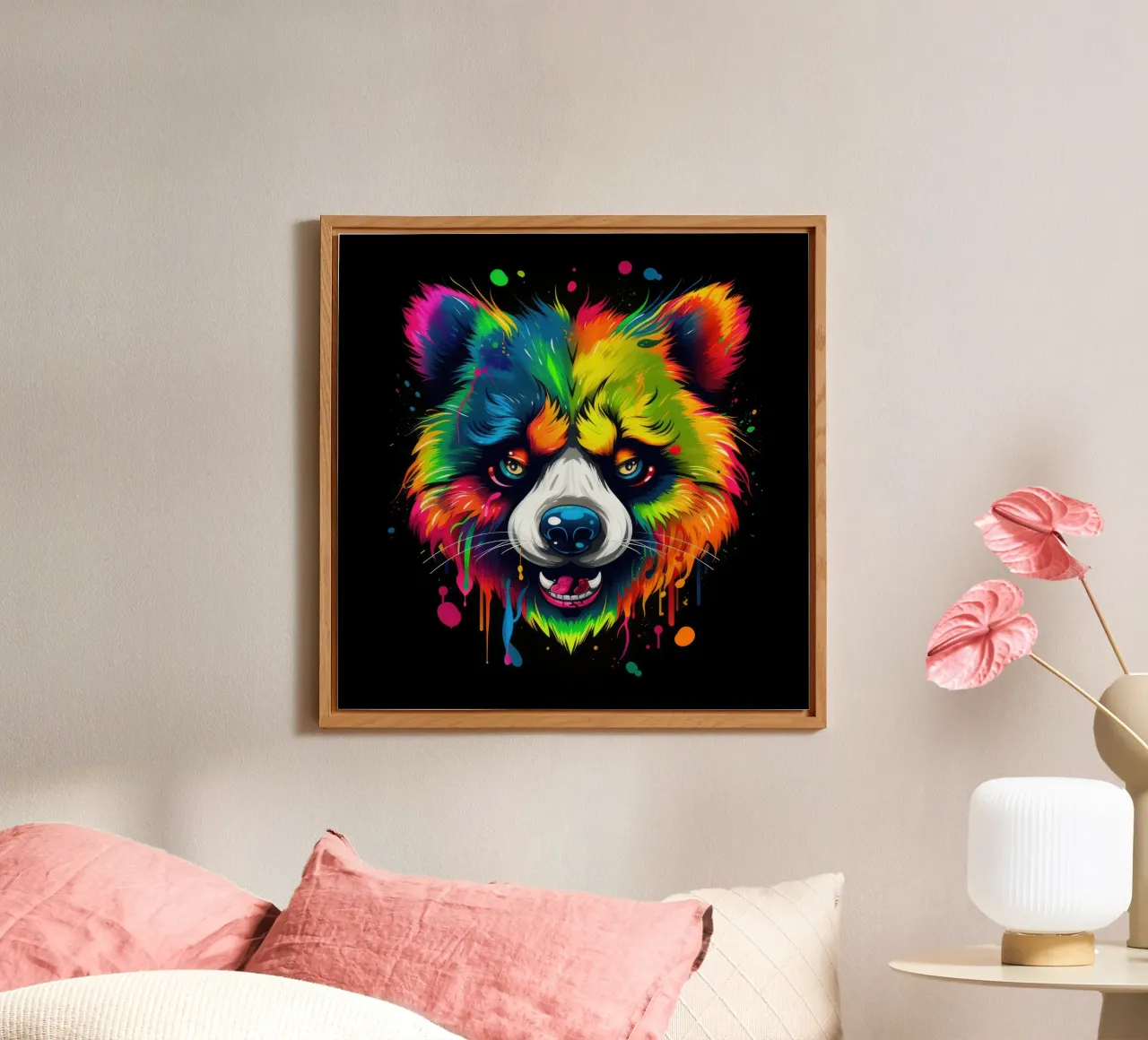 Tatoo Panda alluminio dibond da Animal Portraits
