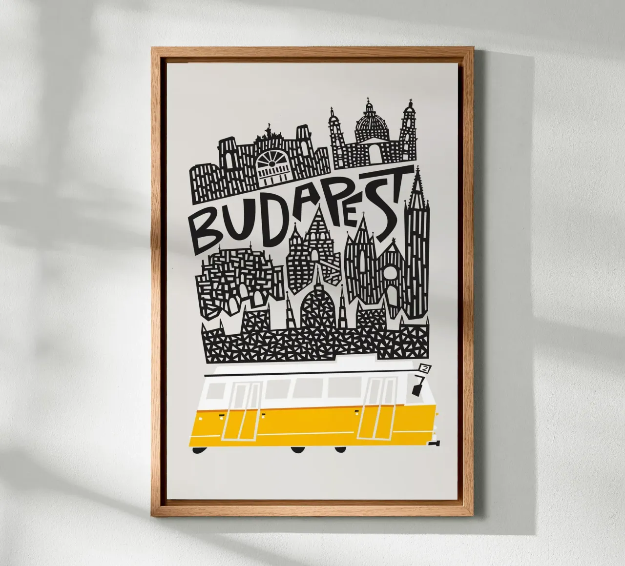 Paesaggio urbano di Budapest tela con Cornice a cassetta da Fox & Velvet