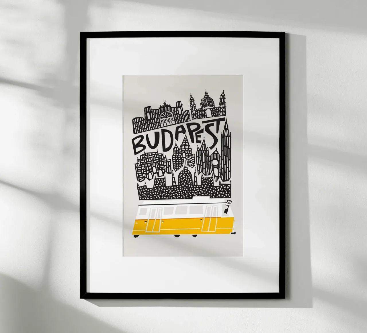 Paesaggio urbano di Budapest poster con telaio in alluminio da Fox & Velvet
