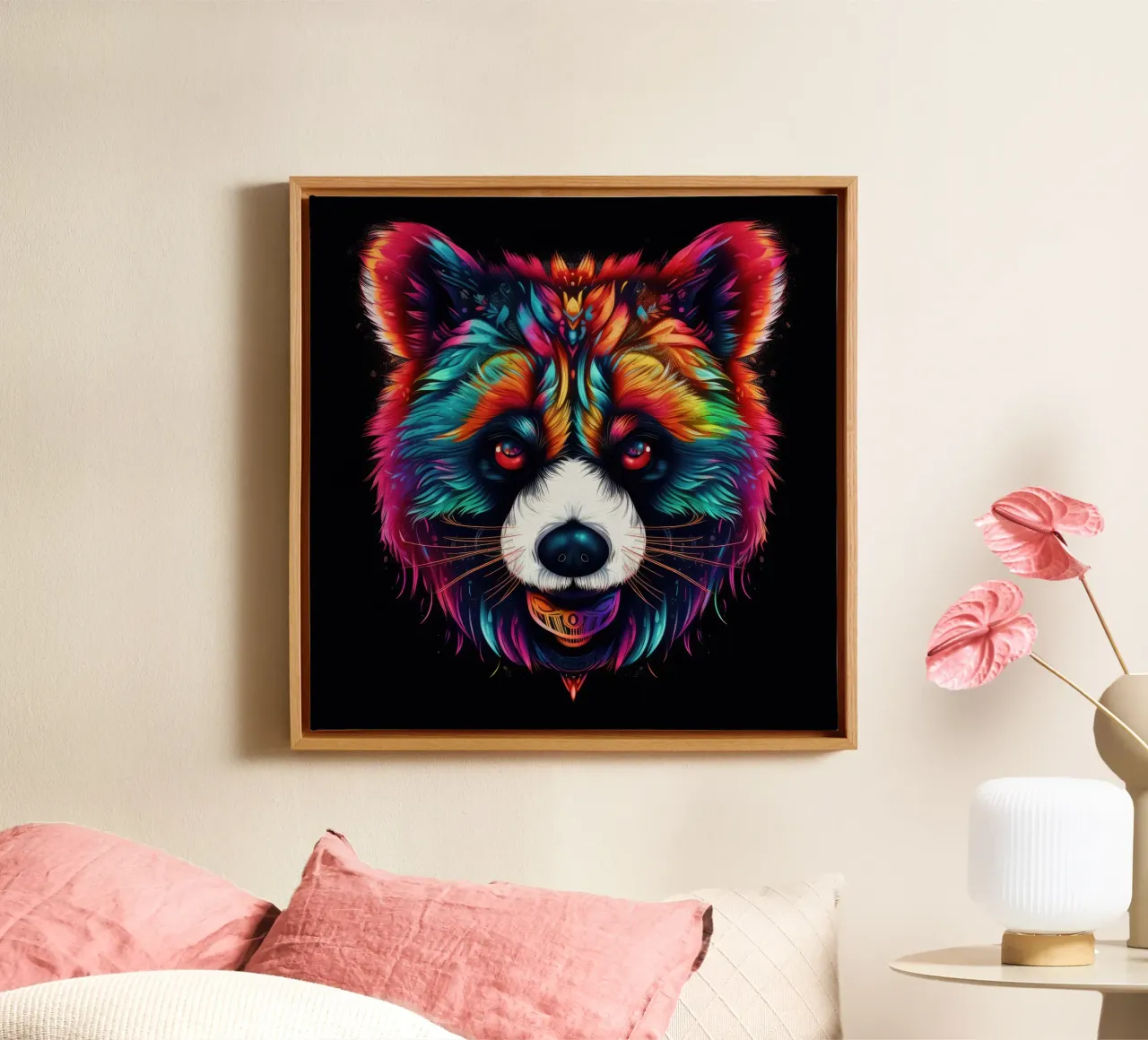 Tatoo Panda canvas van Animal Portraits