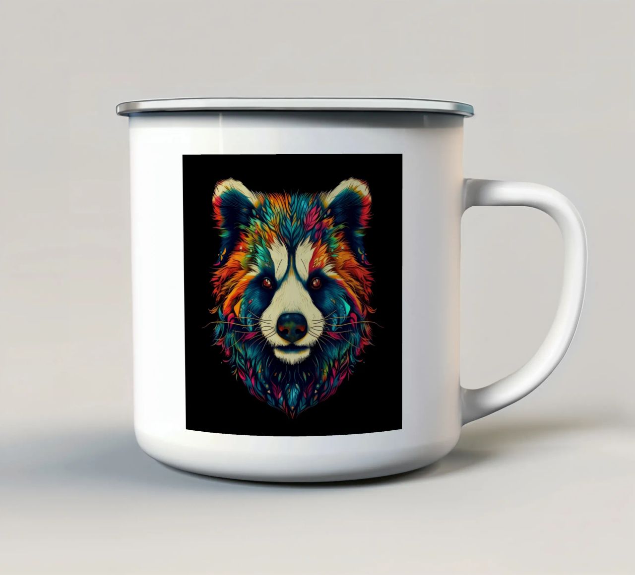 Tatoo Panda tazza in smalto da Animal Portraits