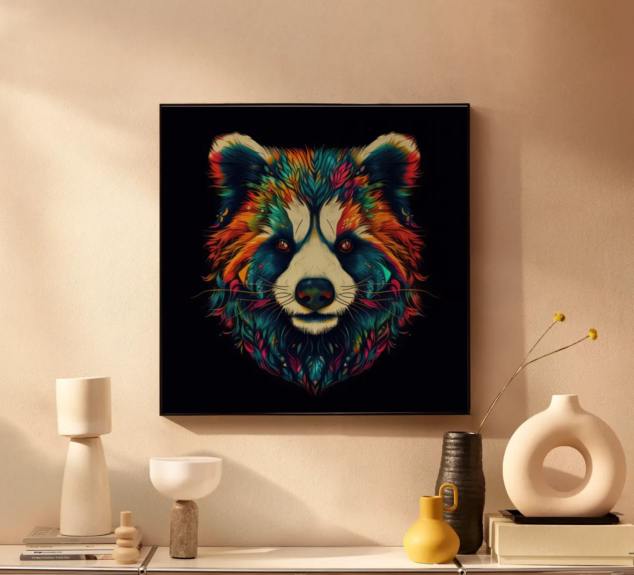Tatoo Panda alluminio dibond da Animal Portraits