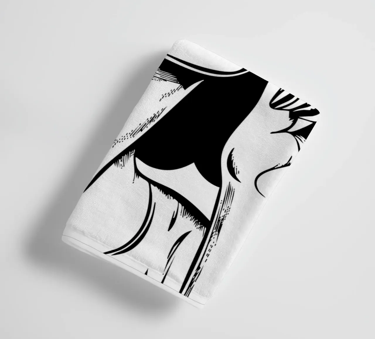 Retro Routine - Pop Art Vrouw Tandenpoets Print badhanddoek van Synthaira