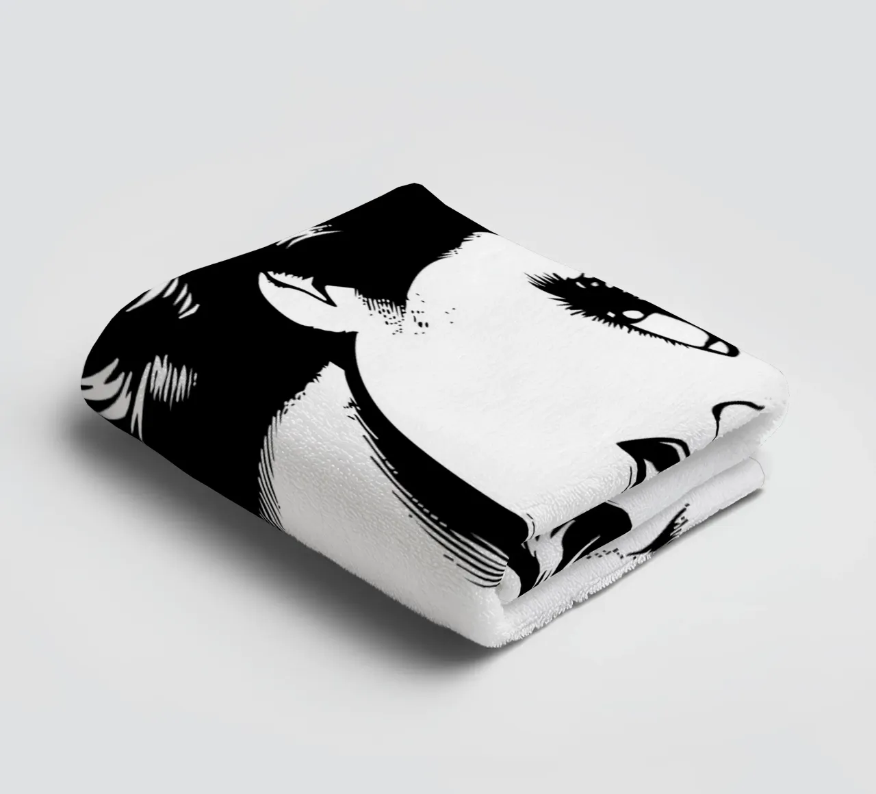 Retro Routine - Pop Art Vrouw Tandenpoets Print badhanddoek van Synthaira