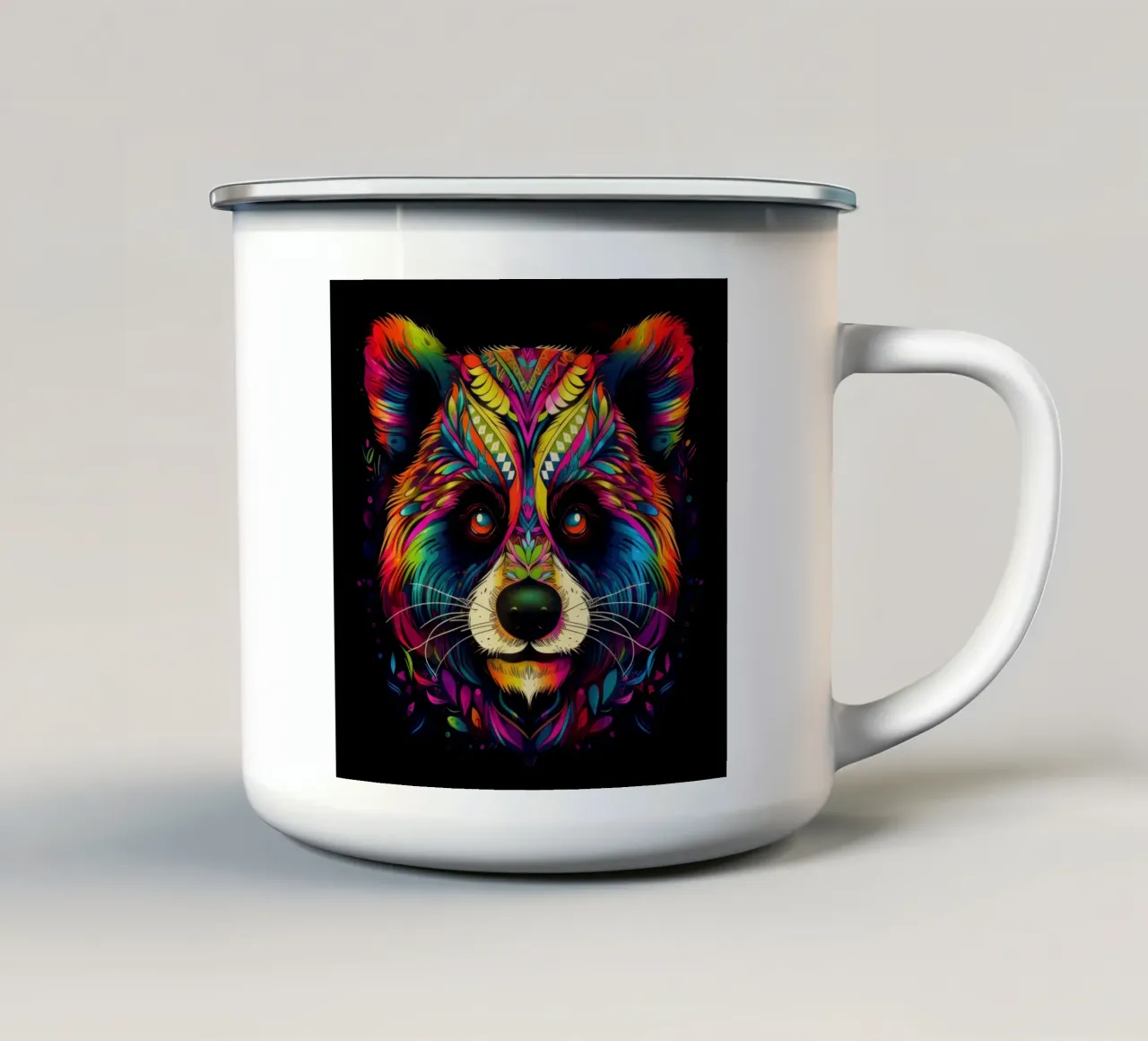 Tatoo Panda tazza in smalto da Animal Portraits