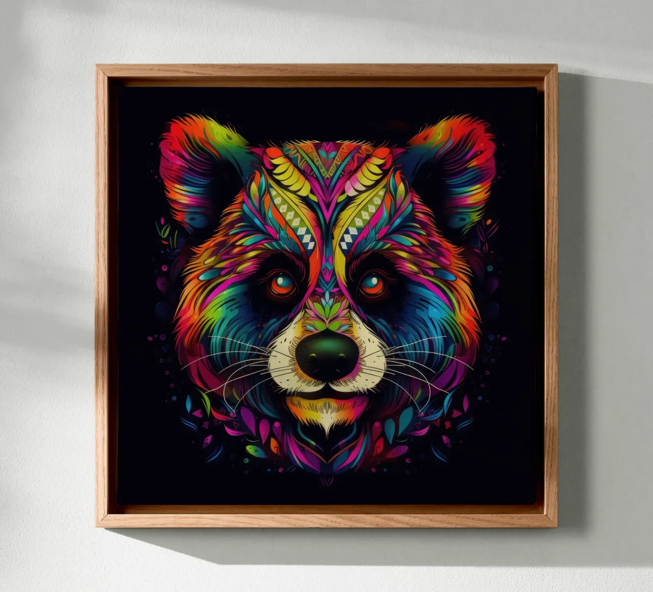 Tatoo Panda tela con Cornice a cassetta da Animal Portraits