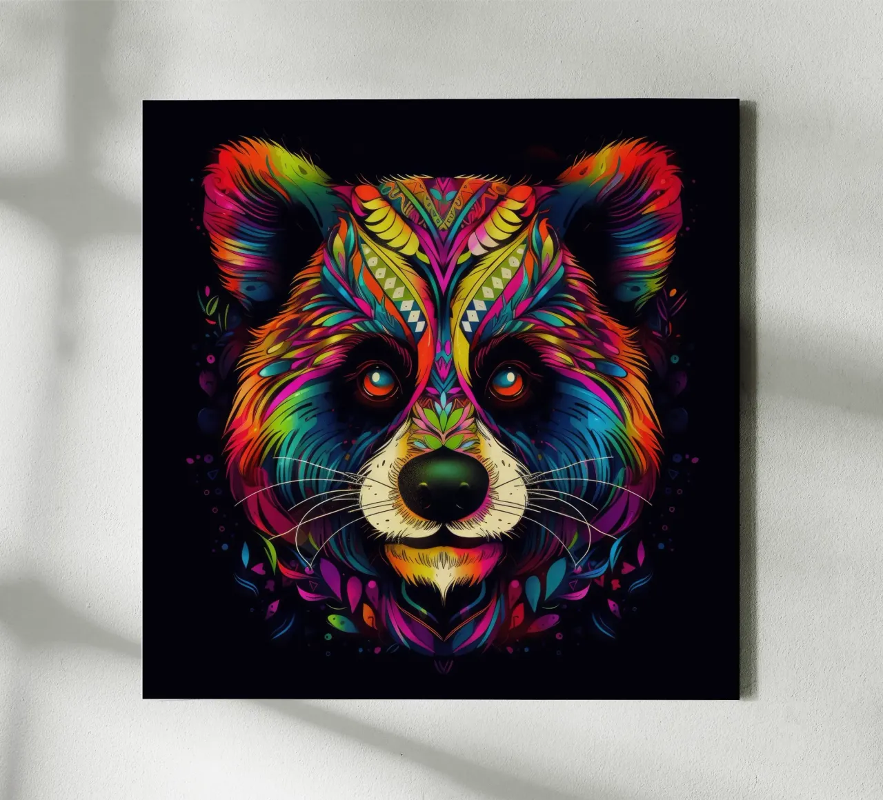 Tatoo Panda tela con Cornice a cassetta da Animal Portraits