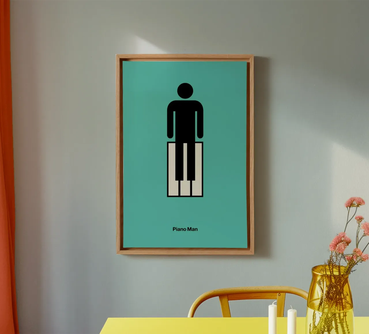 Piano Man canvas with Floater frame by Viktor Hertz