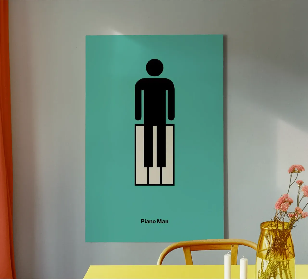 Piano Man canvas with Floater frame by Viktor Hertz