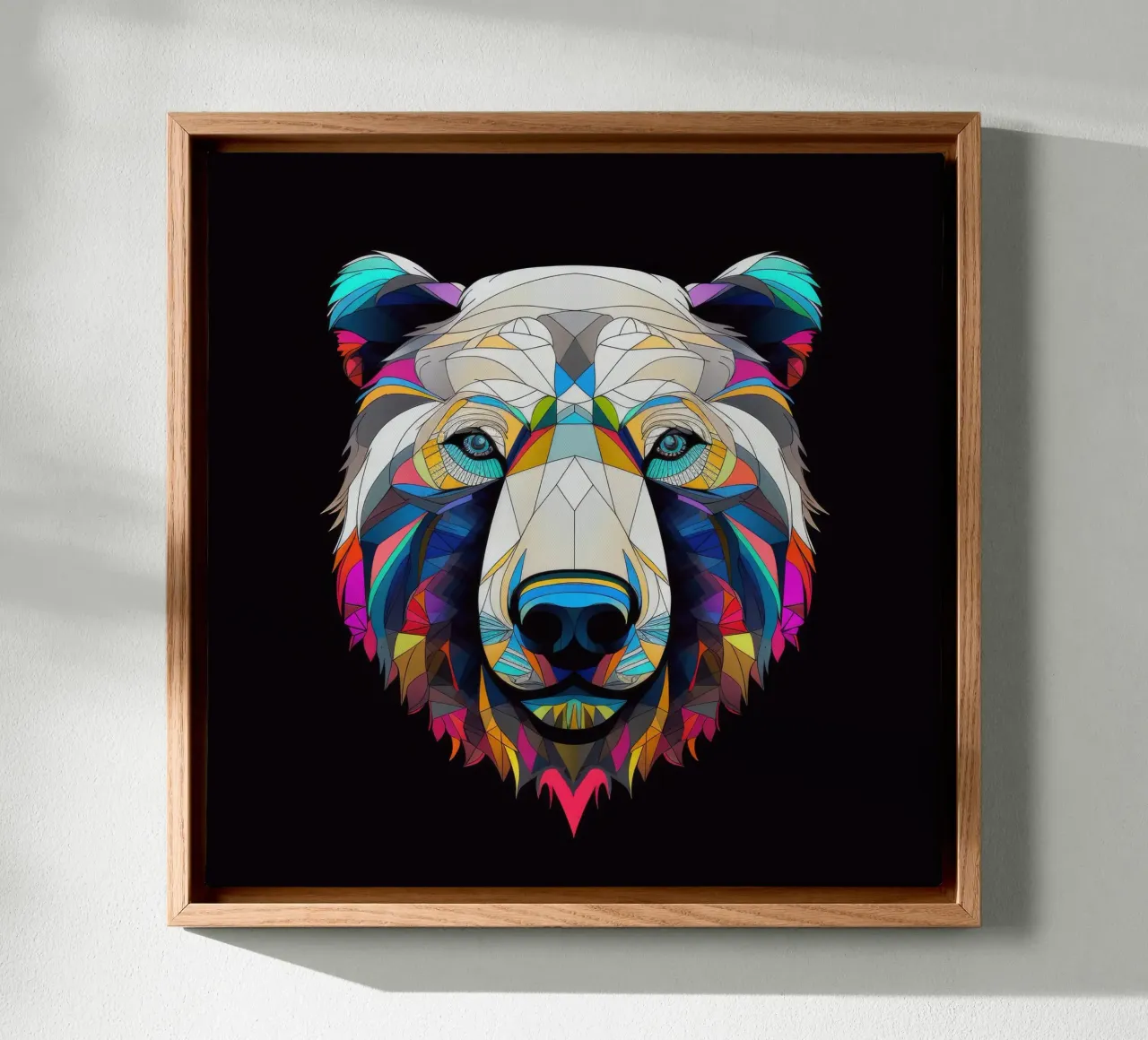 Orso polare tatoo tela con Cornice a cassetta da Animal Portraits