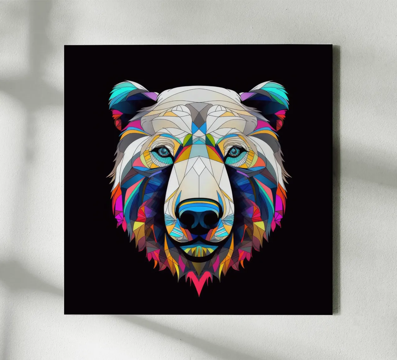 Orso polare tatoo tela con Cornice a cassetta da Animal Portraits