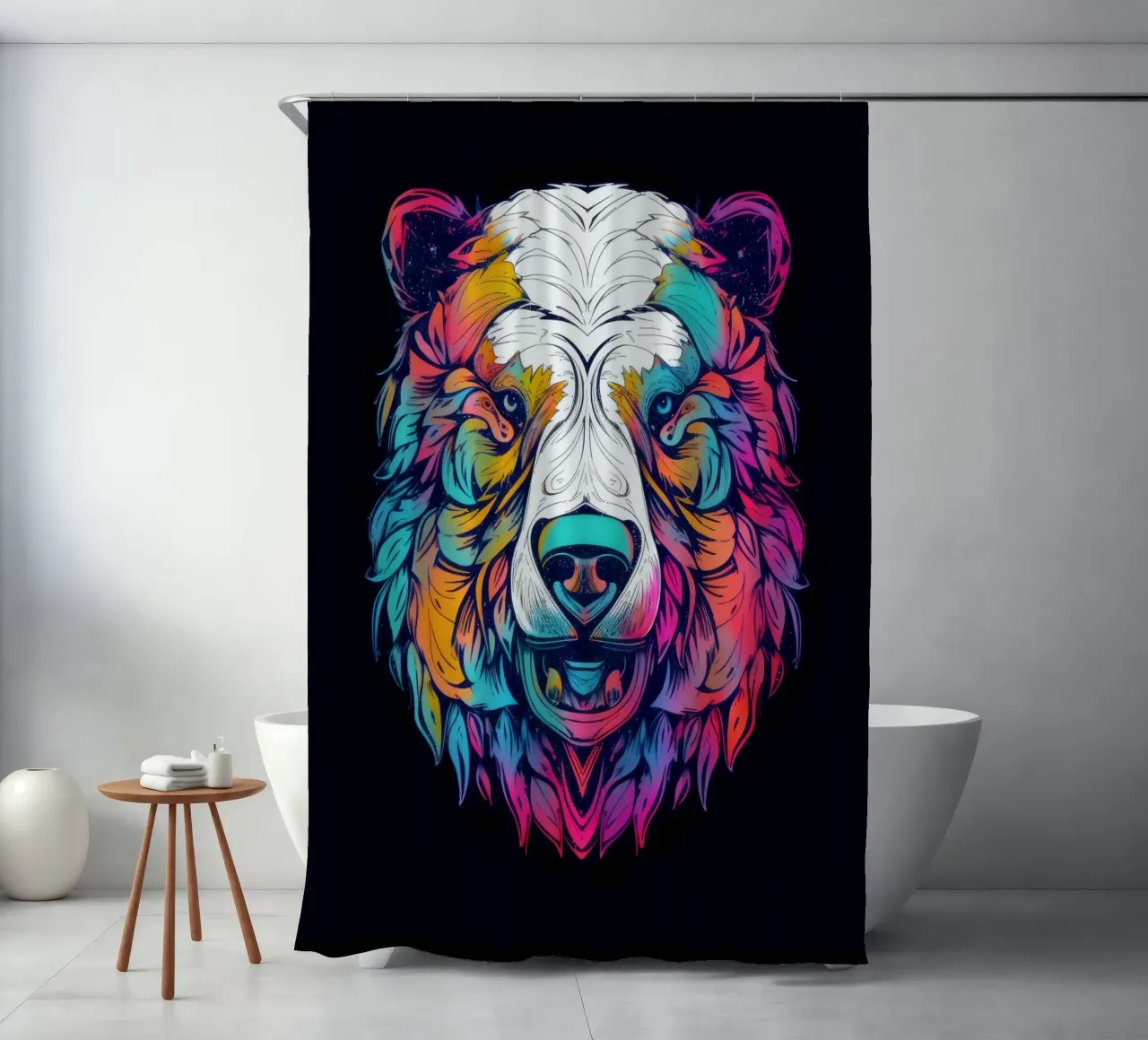 Orso polare tatoo tenda da doccia da Animal Portraits