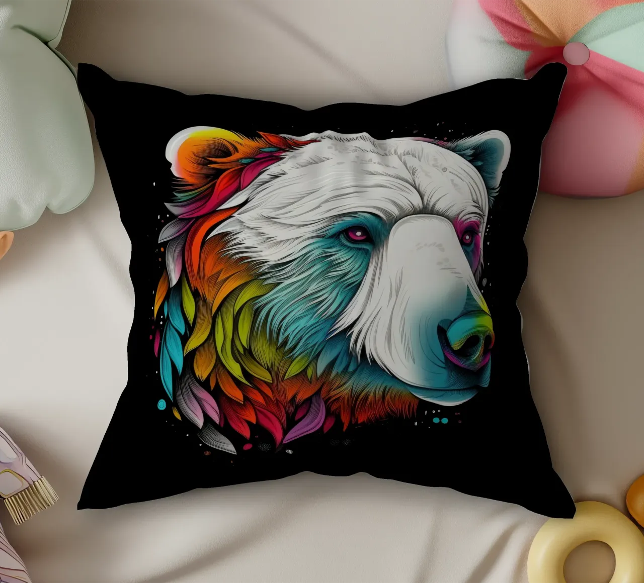 Orso polare tatoo cuscino da Animal Portraits