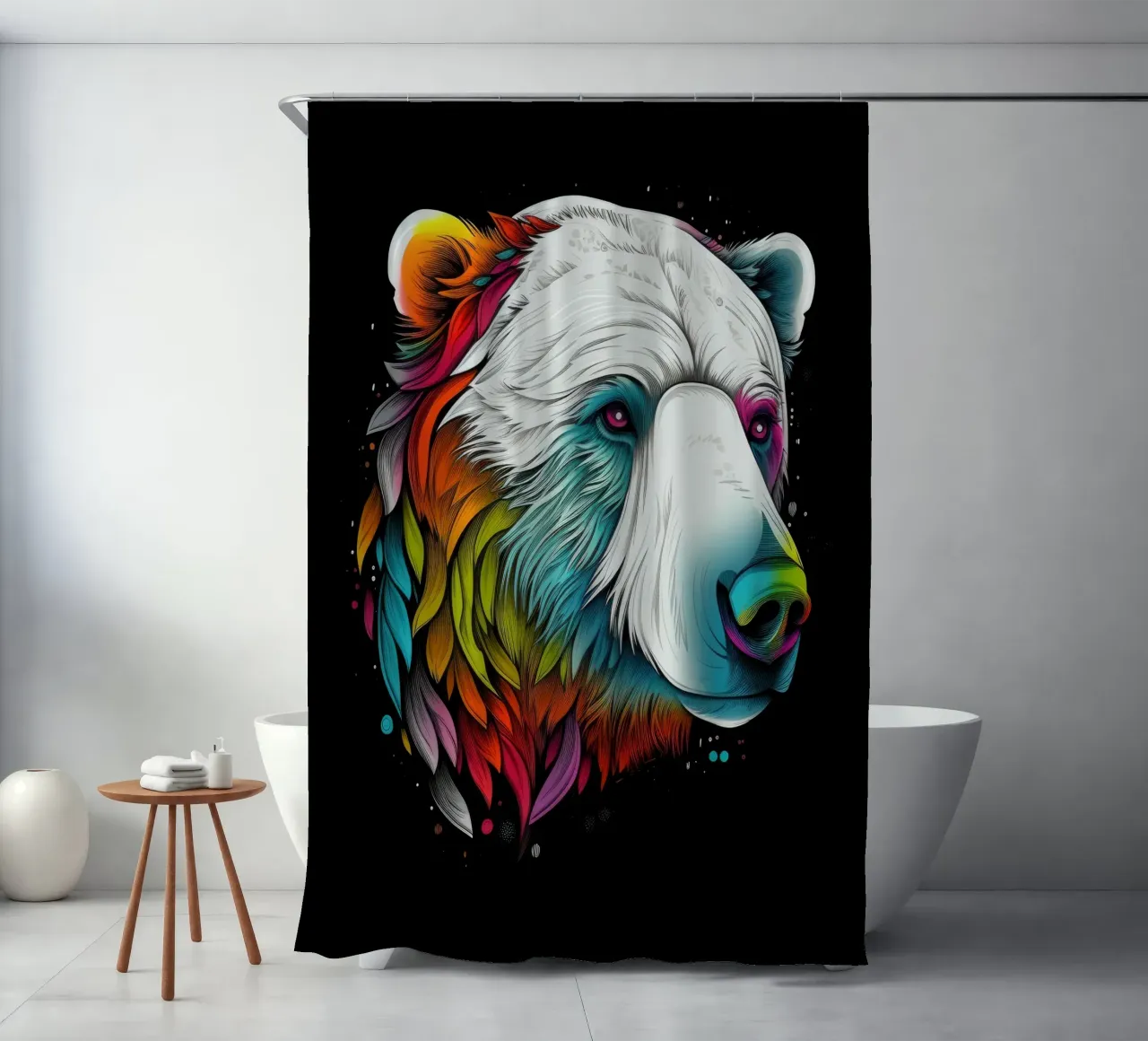 Orso polare tatoo tenda da doccia da Animal Portraits