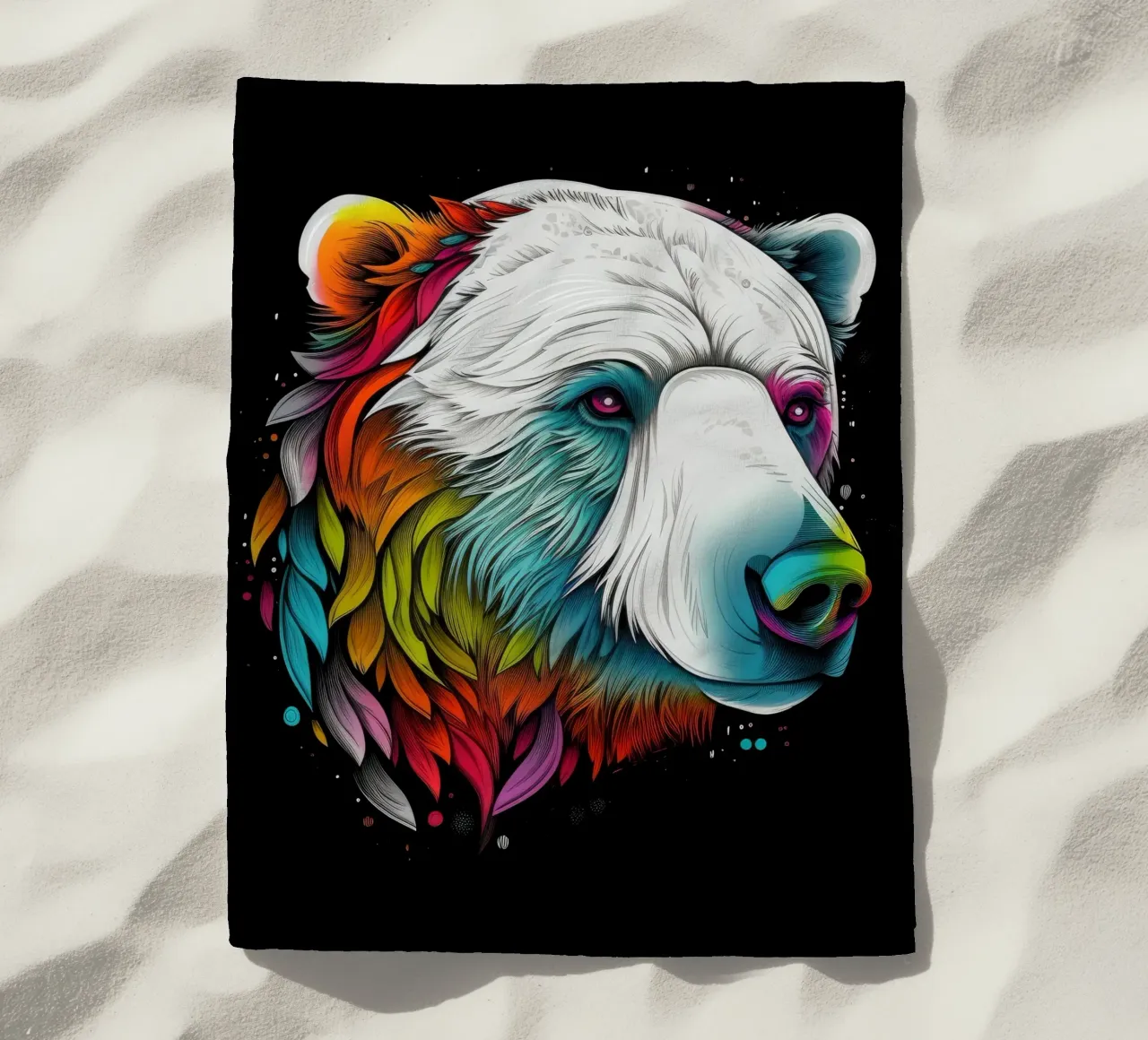 Orso polare tatoo telo mare da Animal Portraits