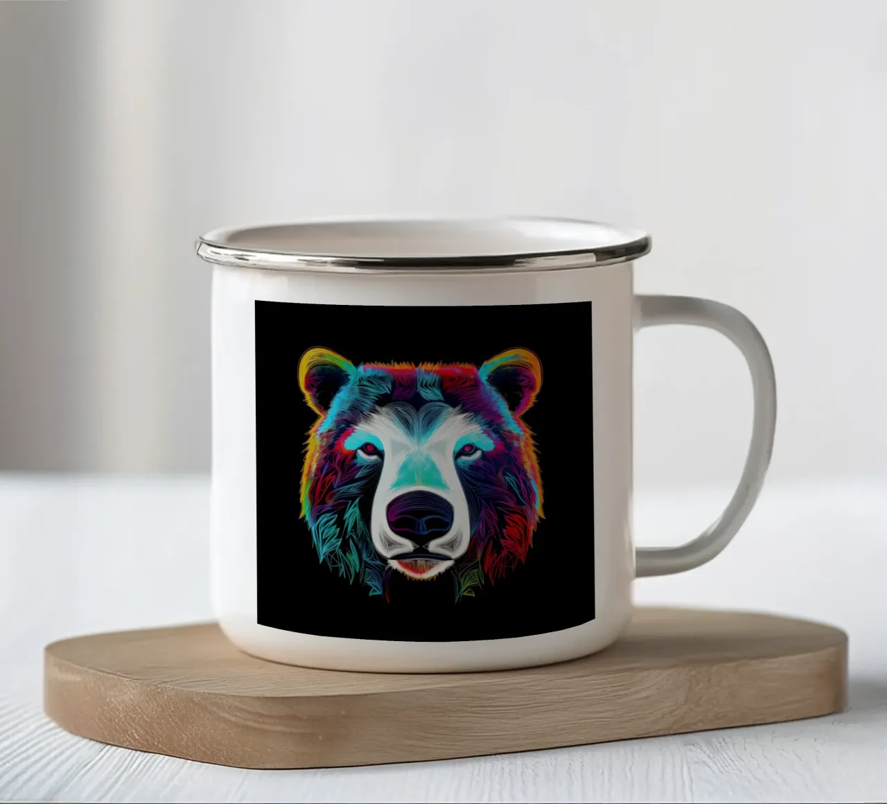 Orso polare tatoo tazza in smalto da Animal Portraits