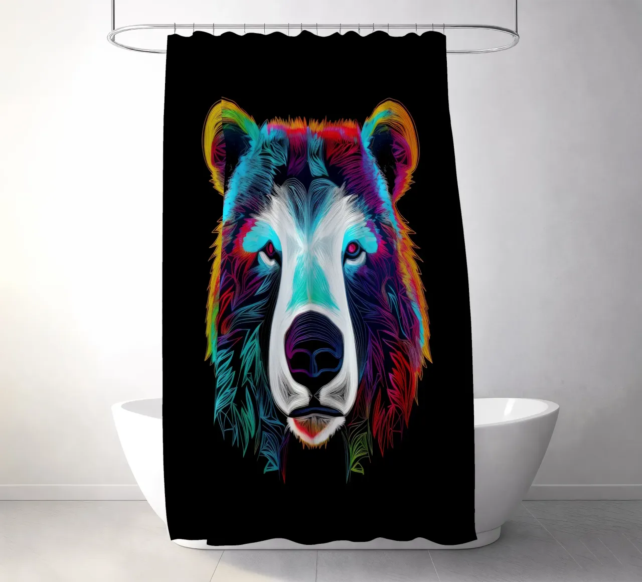 Orso polare tatoo tenda da doccia da Animal Portraits