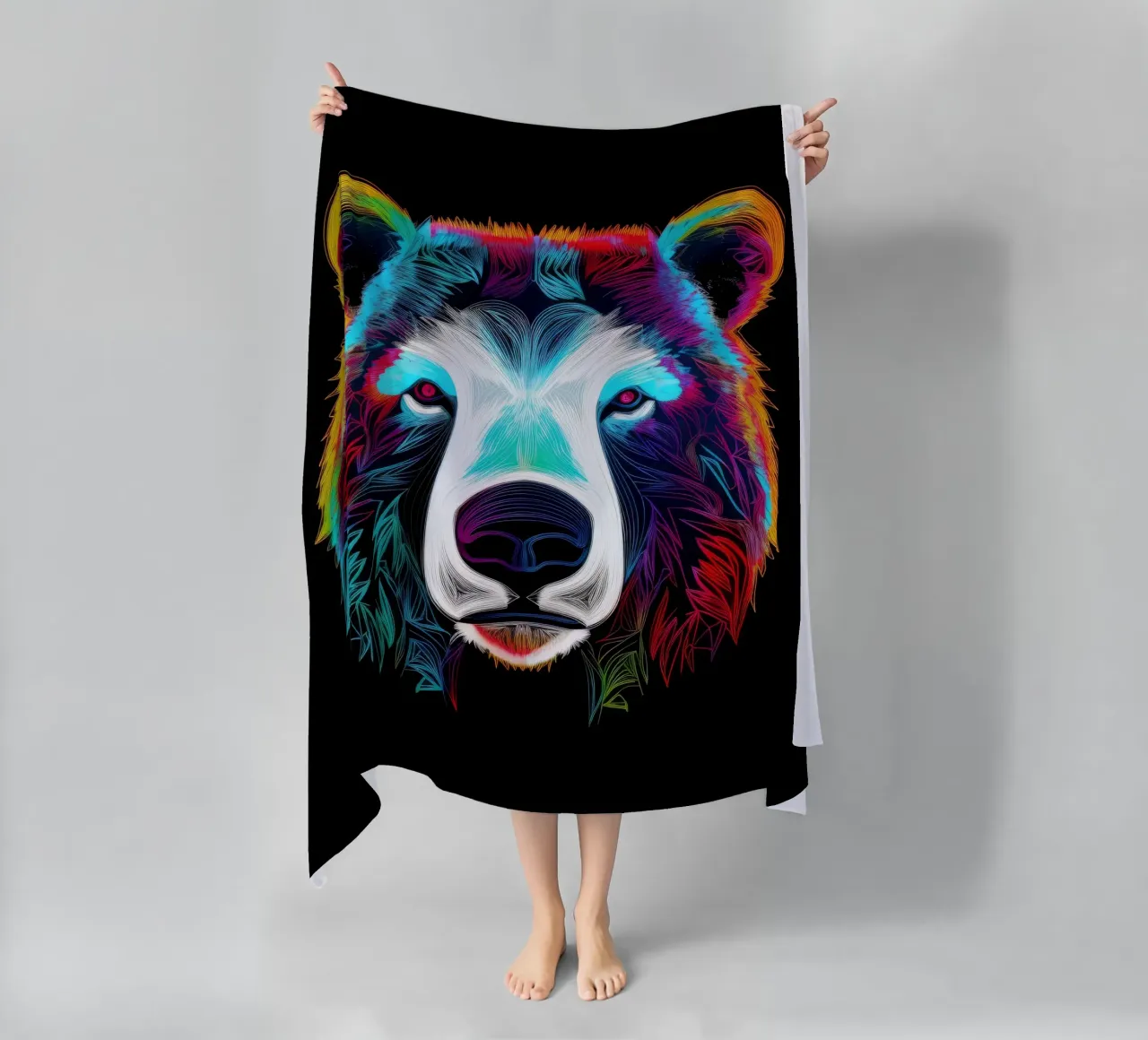 Orso polare tatoo telo mare da Animal Portraits
