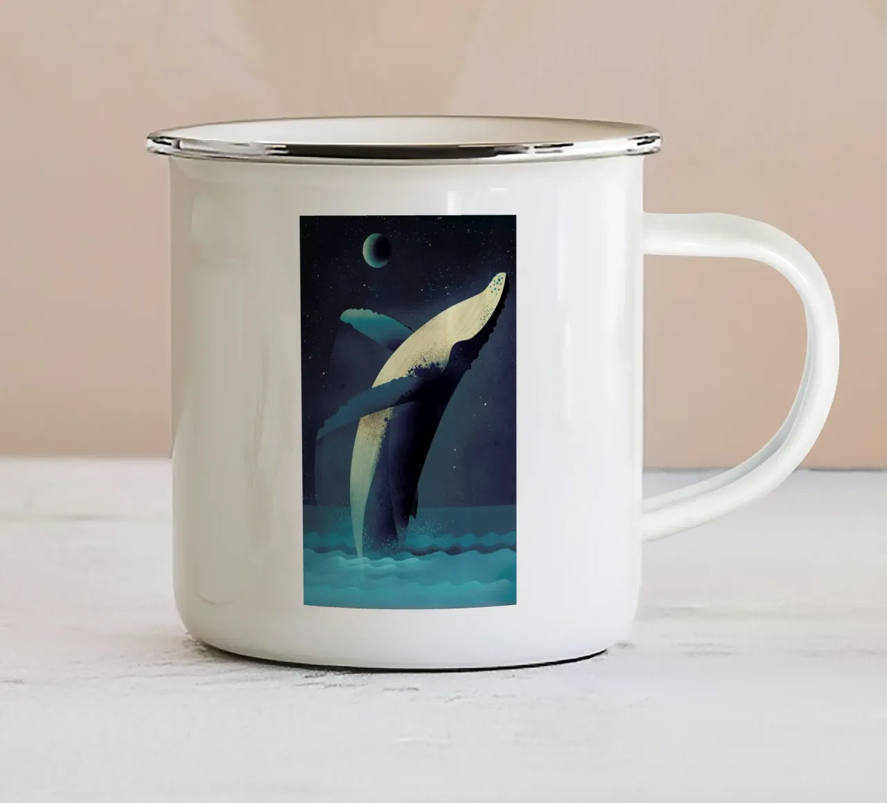 Humpback Whale tazza in smalto da Dieter Braun
