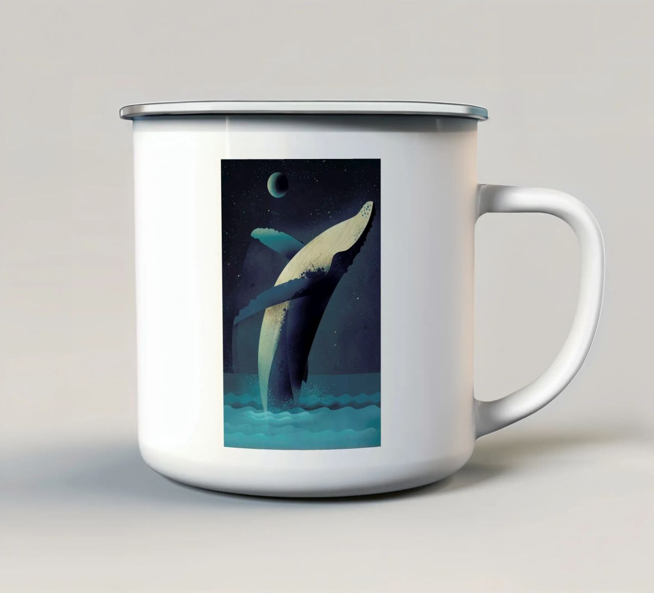 Humpback Whale tazza in smalto da Dieter Braun