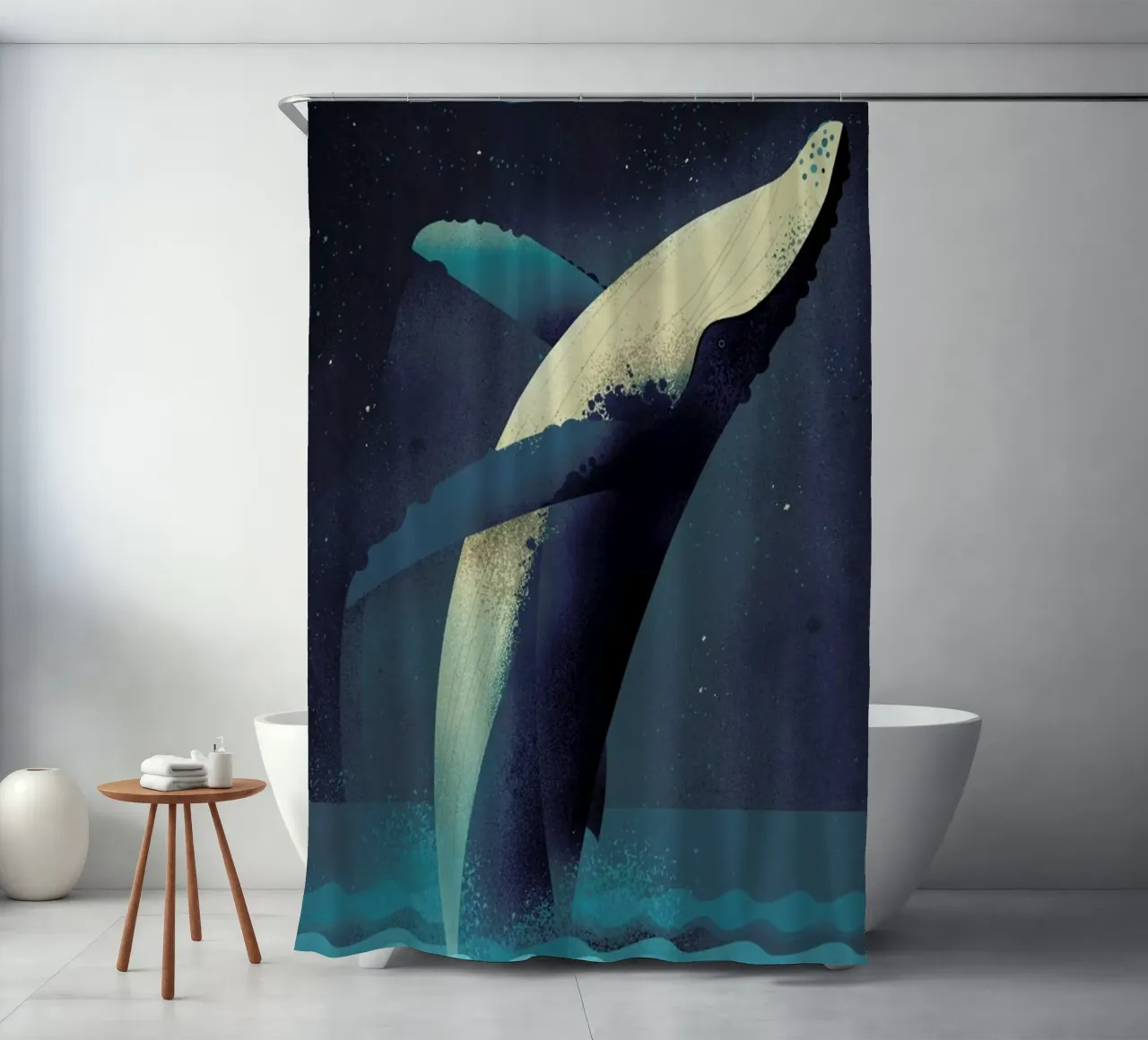 Humpback Whale shower curtain by Dieter Braun