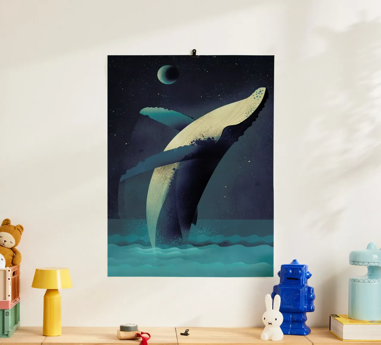 Humpback Whale poster con telaio in alluminio da Dieter Braun