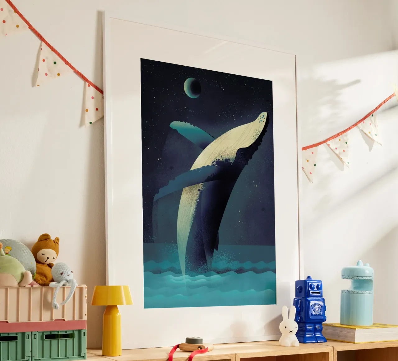 Humpback Whale poster con telaio in alluminio da Dieter Braun