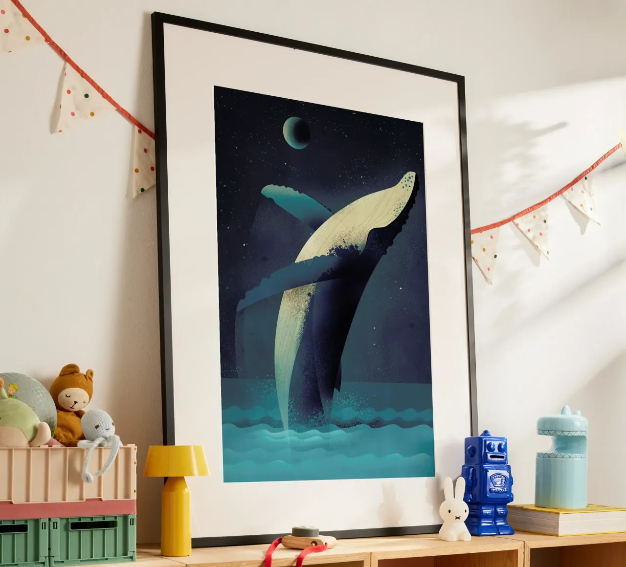 Humpback Whale poster con telaio in alluminio da Dieter Braun