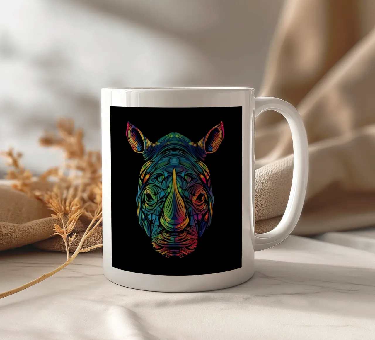 Rinoceronte Tatoo tazza in ceramica da Animal Portraits