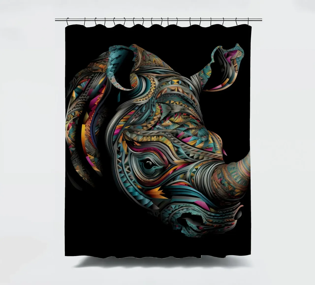 Tatoo Rhinocéros rideau de douche de Animal Portraits